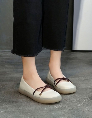 Chaussures D'infirmière En Cuir Soft Bottom Casual Flats