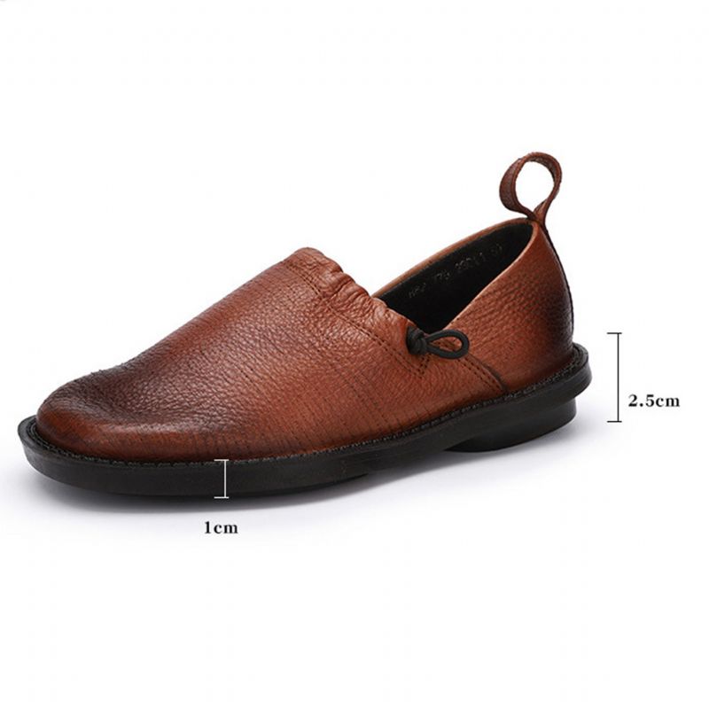 Chaussures Plates En Cuir Rétro Confortables Pour L'hiver | Obiono