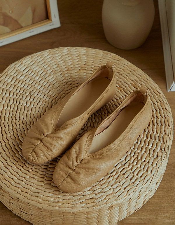 Chaussures Plates Pour Femme À Tête Ronde Simples Et Super Douces