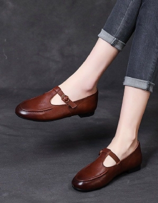 Chaussures De Travail De Style Britannique En Cuir Souple Pour Femmes