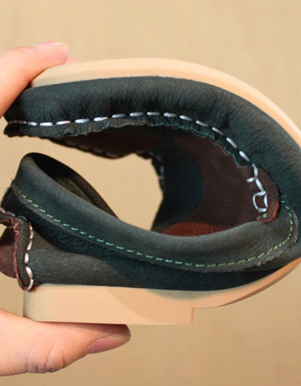 Mocassins En Cuir Faits À La Main De Printemps