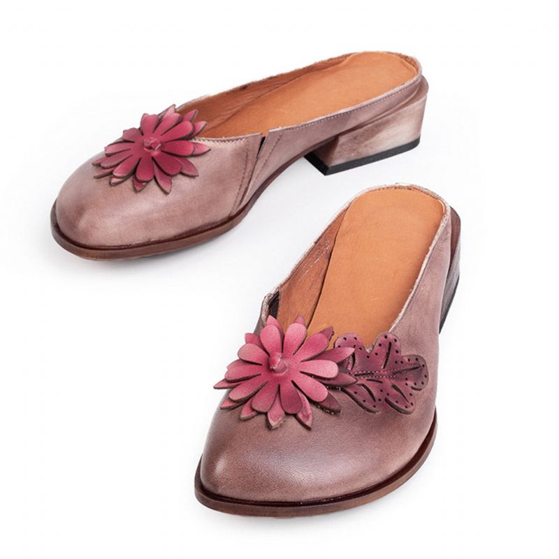 Pantoufles À Fleurs Rétro D'été | Chaussures Cadeaux