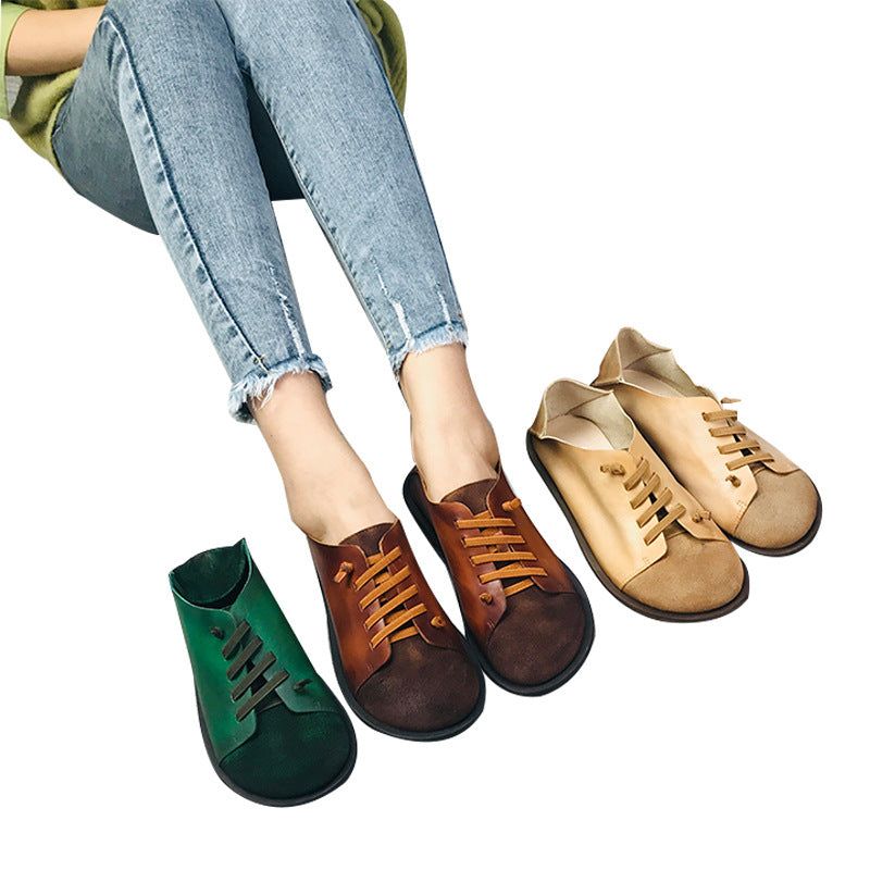 Spring Flats Color Matching Women's Retro Loafers