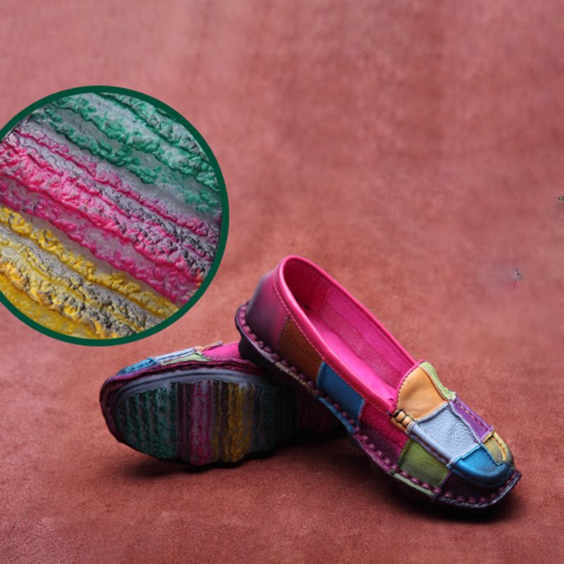 Spring Handmade Retro Stitching Soft Bottom Shoes 35-43