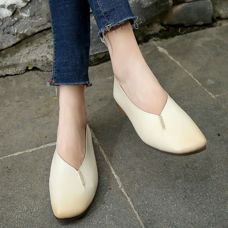 Spring Leather Flats 2022 Tête Pointue