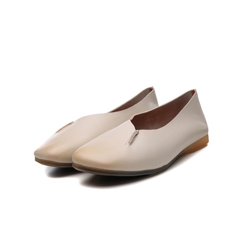 Spring Leather Flats 2022 Tête Pointue