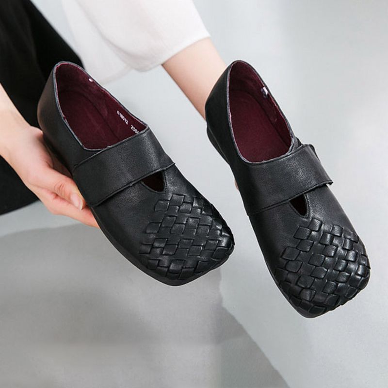 Véritables Chaussures Plates Pour Femmes Rétro Tissées À La Main | Chaussures Cadeaux