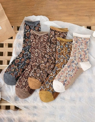 3 Paires De Chaussettes En Coton Med Tube Automne Hiver