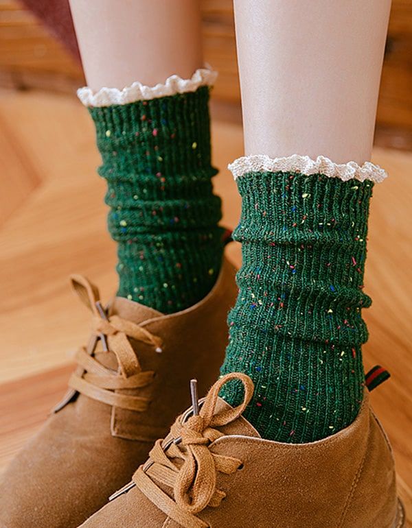 3 Paires De Chaussettes Longues En Coton Rétro Automne-hiver