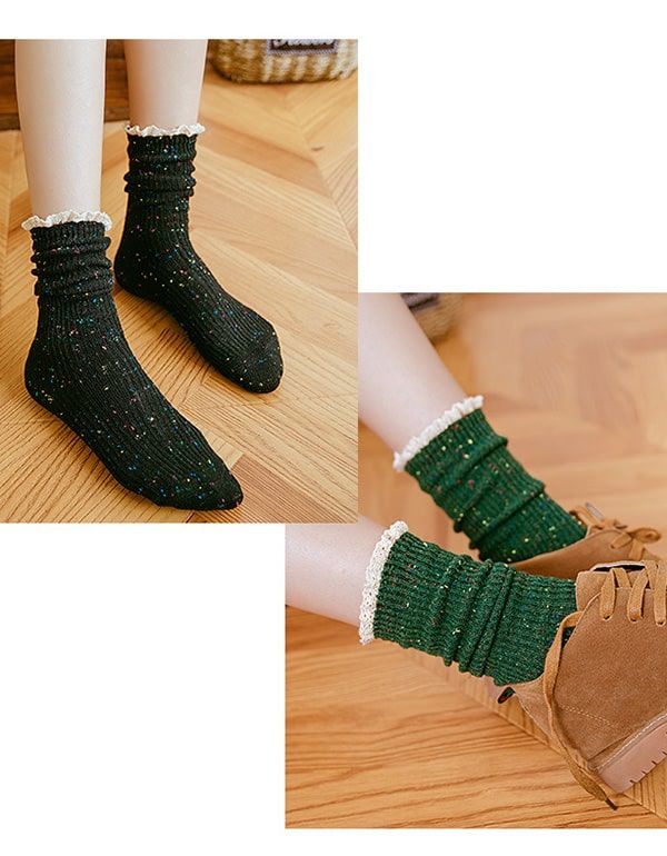 3 Paires De Chaussettes Longues En Coton Rétro Automne-hiver