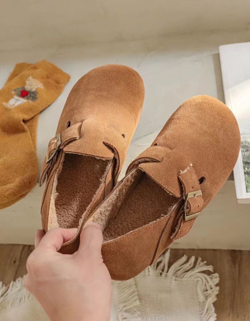 Chaussures Birkenstock À Enfiler En Daim À Tête Ronde