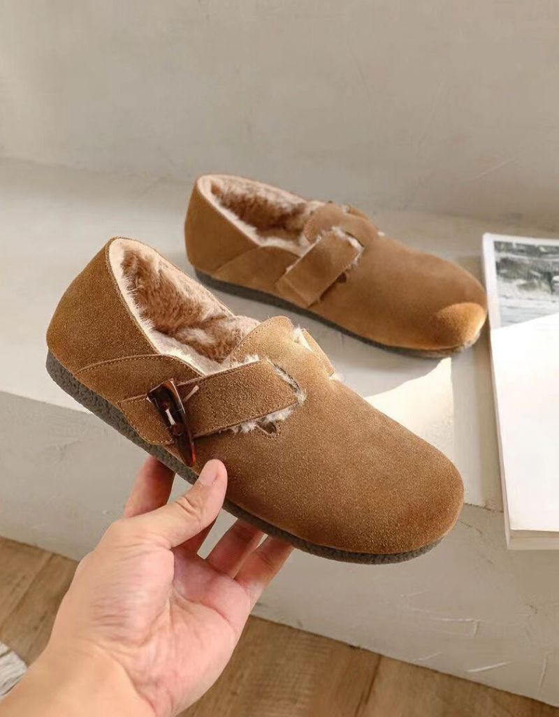 Chaussures Birkenstock À Enfiler En Daim À Tête Ronde