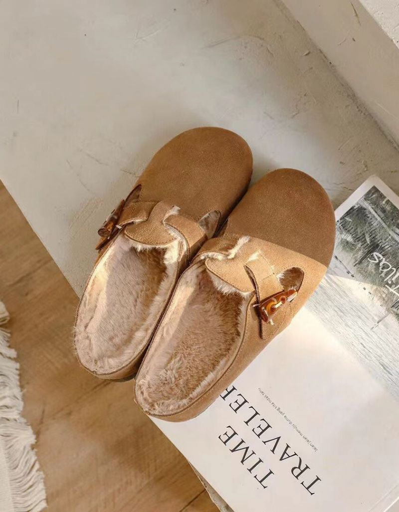 Chaussures Birkenstock À Enfiler En Daim À Tête Ronde