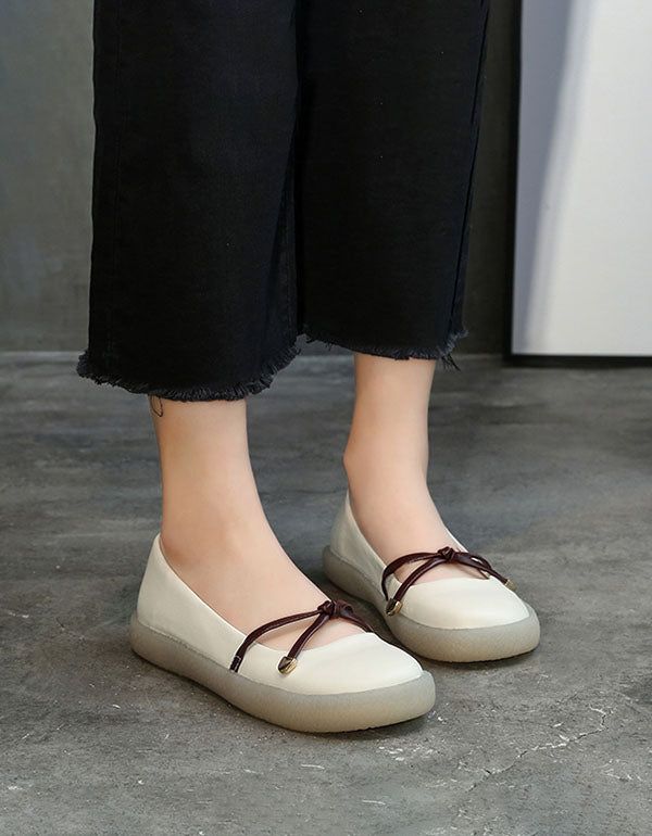 Chaussures D'infirmière En Cuir Soft Bottom Casual Flats