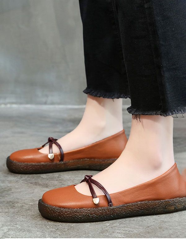 Chaussures D'infirmière En Cuir Soft Bottom Casual Flats