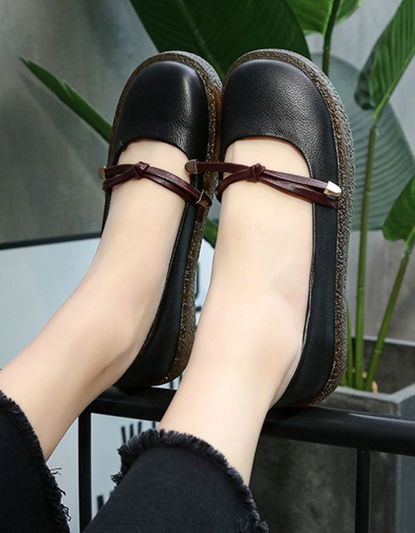 Chaussures D'infirmière En Cuir Soft Bottom Casual Flats