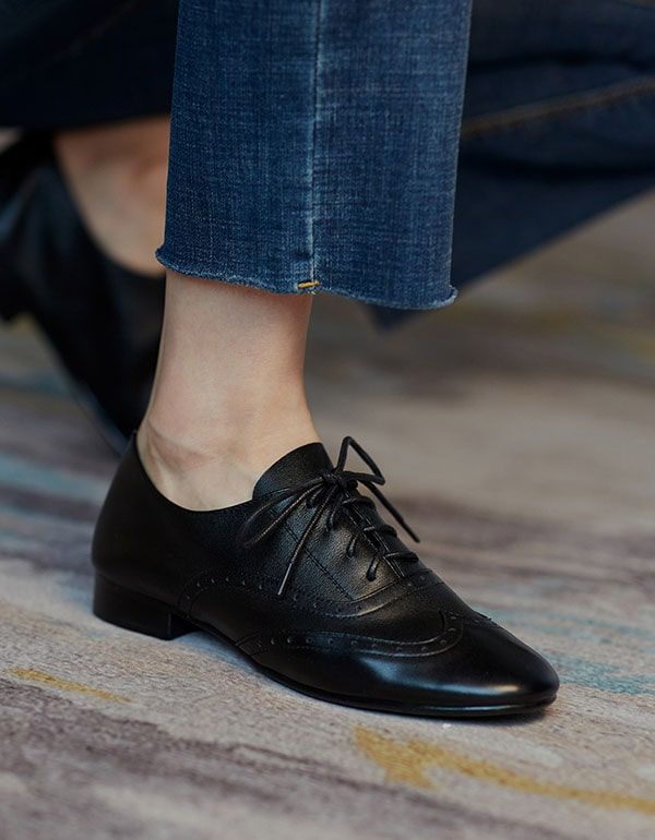 Chaussures Oxford En Cuir Souple De Style Britannique Pour Femmes