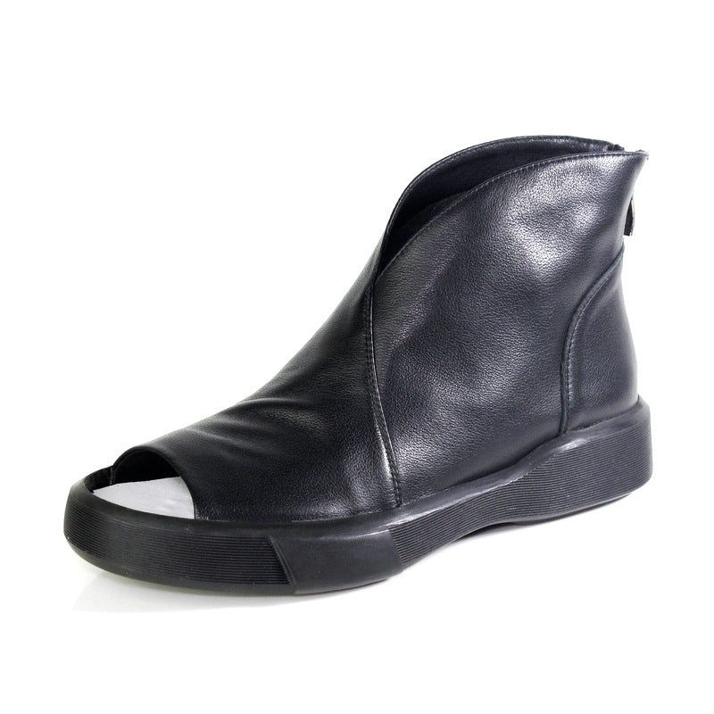 Roman Fish Toe Sandales Pour Femmes Noir