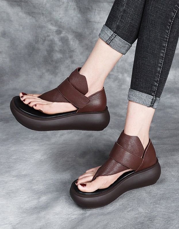 Sandales D'été En Cuir À La Mode D'été