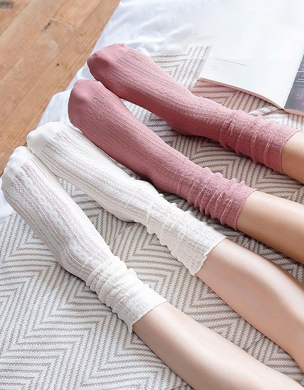 3 Paires De Chaussettes En Dentelle Pour Femmes Printemps-été