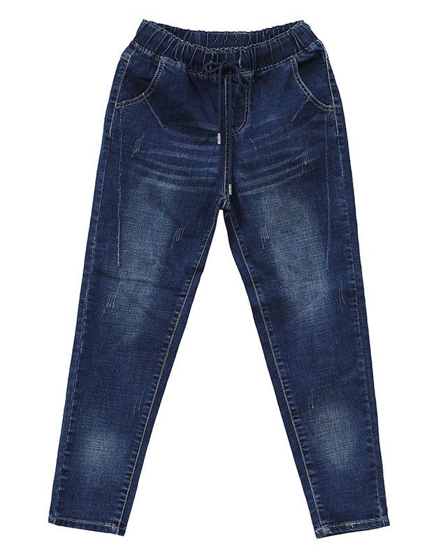 Printemps Automne Taille Élastique Denim Pantalon 4xl