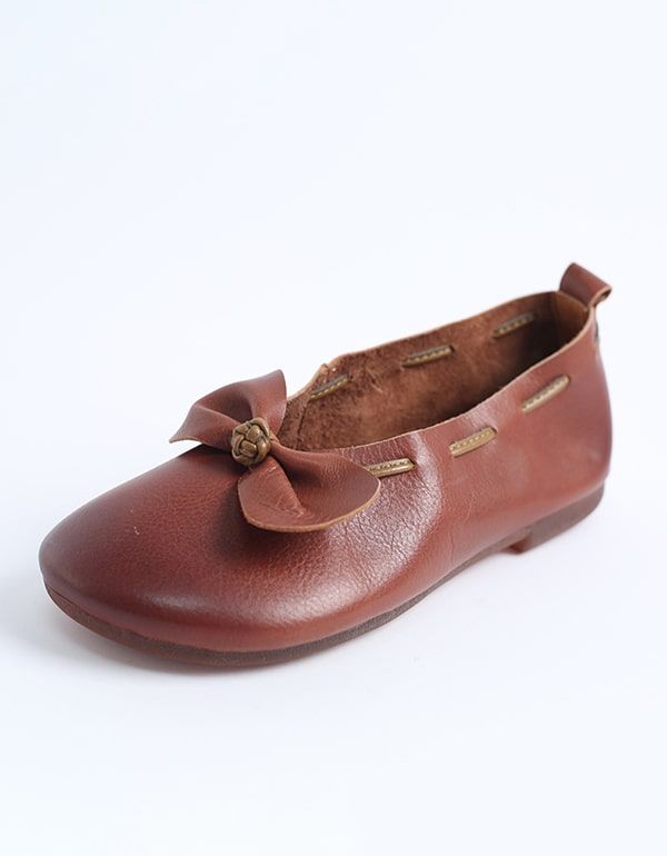 Printemps Été En Cuir Souple Bowknot Flats