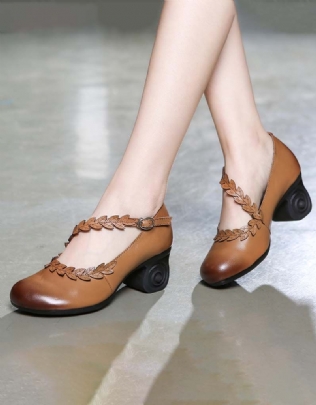 Spring Diagonal Strap Front Retro Chunky Shoes