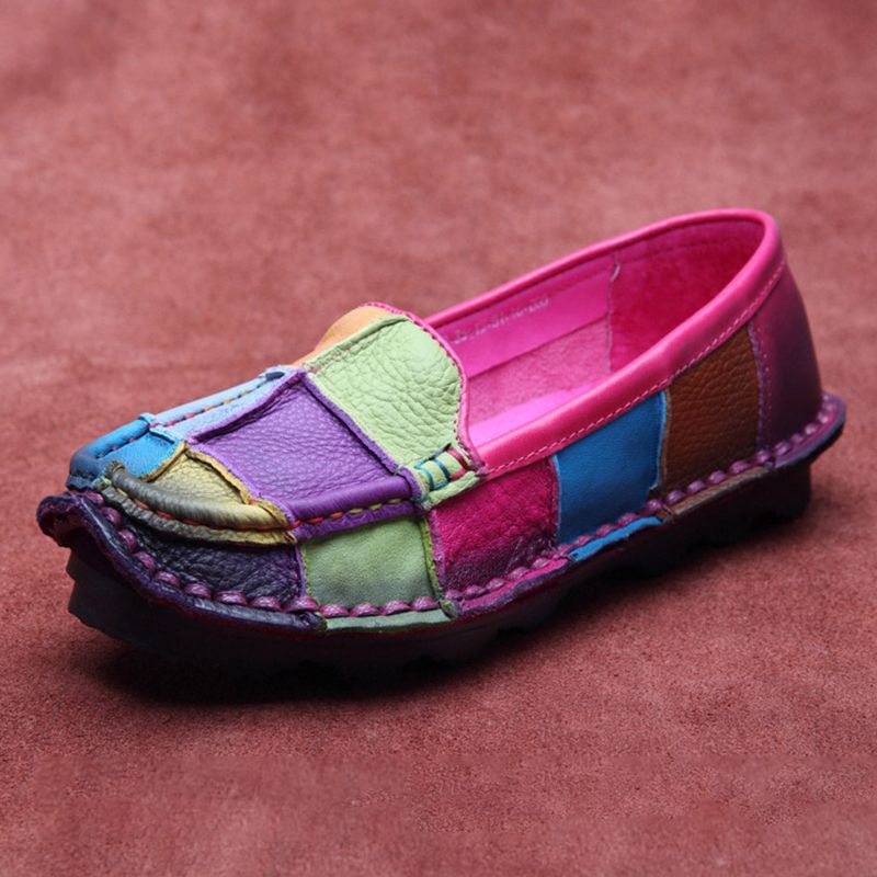 Spring Handmade Retro Stitching Soft Bottom Shoes 35-43