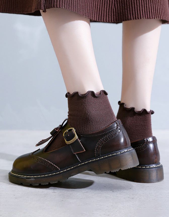 Spring Handmade Vintage Tassel Mary Jane Chaussures