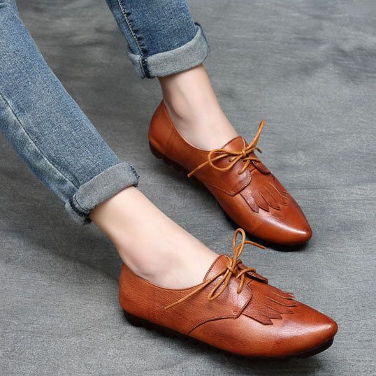 Spring Handsome Pointed Soft British Style Flats | Chaussures Cadeaux