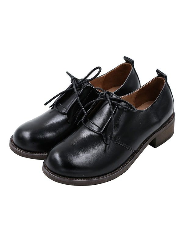 Spring Leather Lace-up Mary Jane Chaussures Pour Femmes