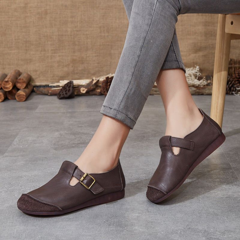 Spring Leather Retro Soft Flats