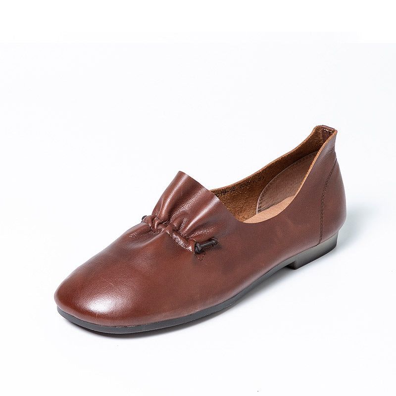 Spring Leisure Chaussures Plates En Cuir Confortables