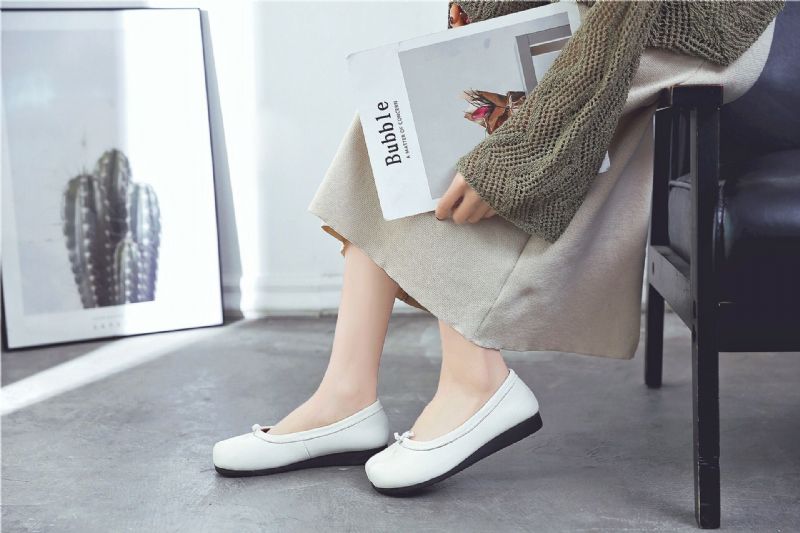 Spring Women Leather Retro Flats