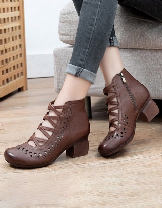 Summer Spring Cross Strap Vintage Chunky Chaussures