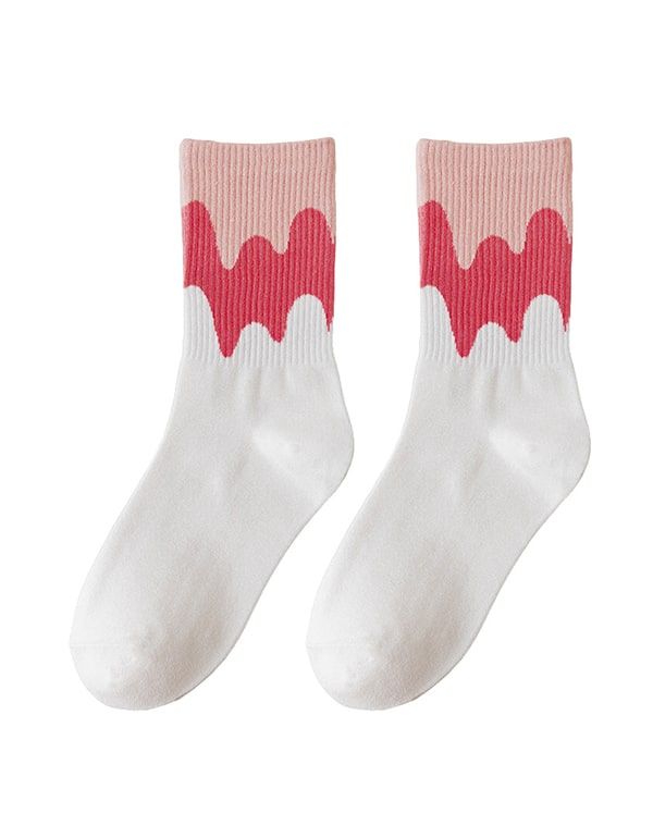 3 Paires De Chaussettes En Coton De Couleur Arc-en-ciel