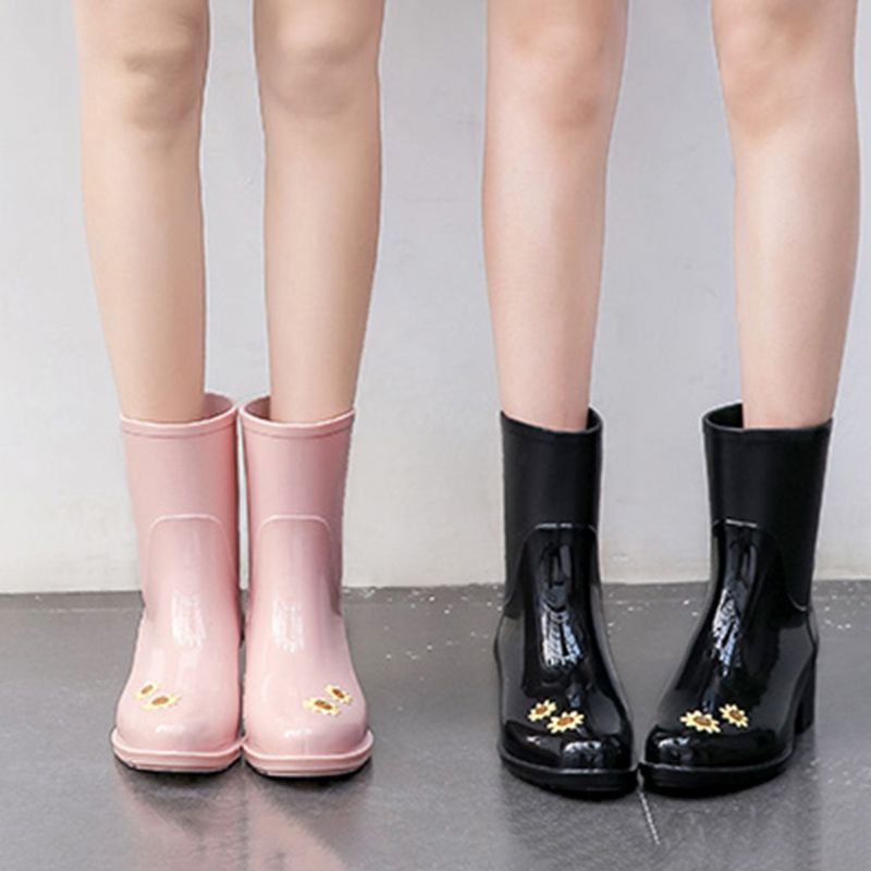 Bottes De Pluie À Fleurs Mignonnes Pour Femmes