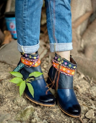 Bottines À Boucle De Style Ethnique À La Mode Vintage