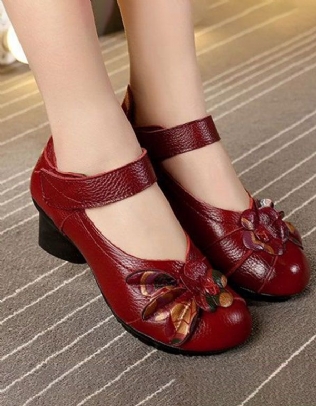 Chaussures Ethniques Fleur Tête Ronde Printemps Femme