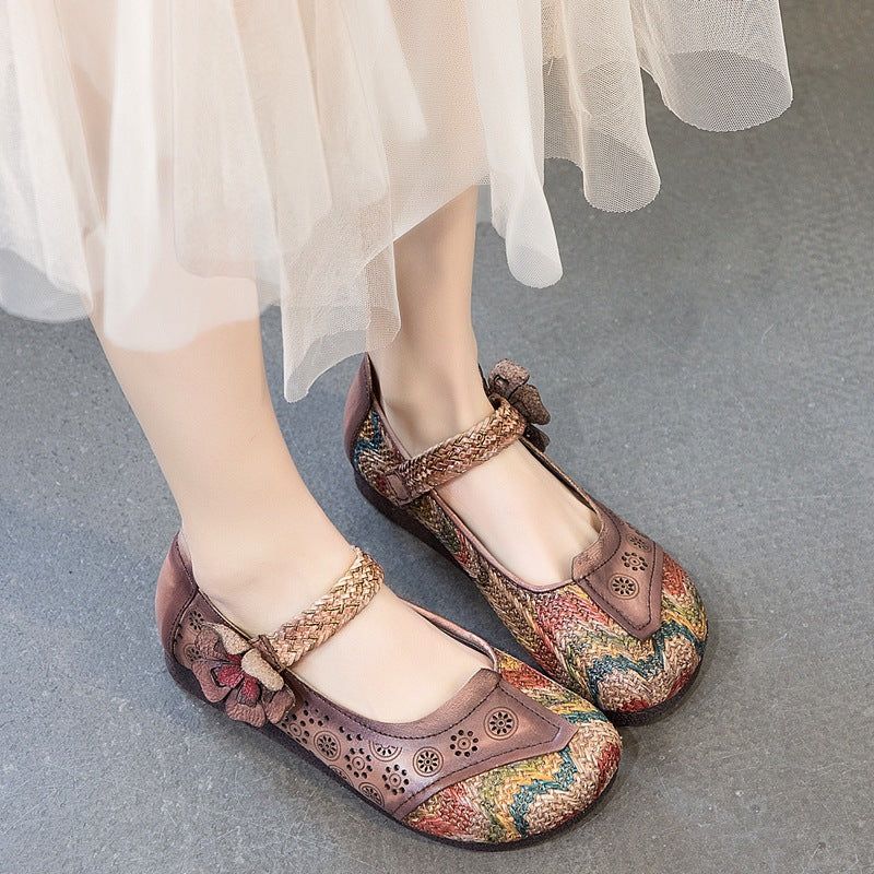 Ethnic Style Flower Handmade Retro Women's Flats