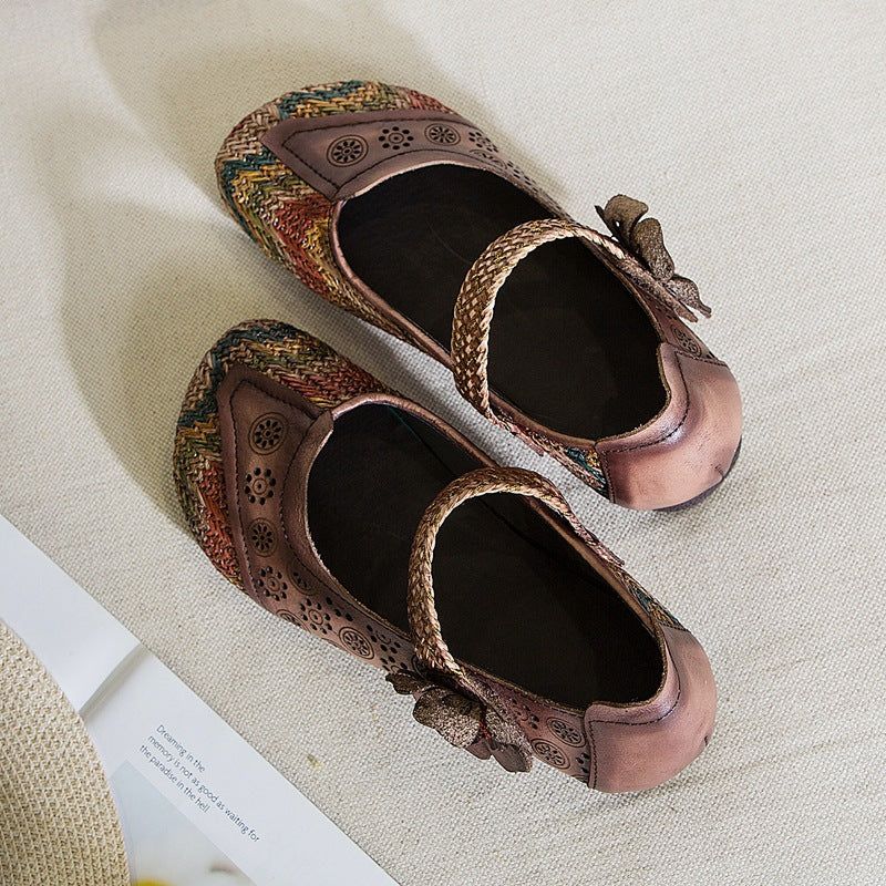 Ethnic Style Flower Handmade Retro Women's Flats