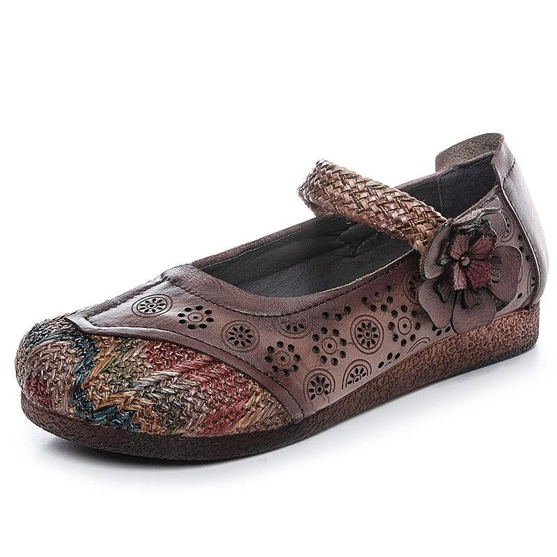 Ethnic Style Flower Handmade Retro Women's Flats