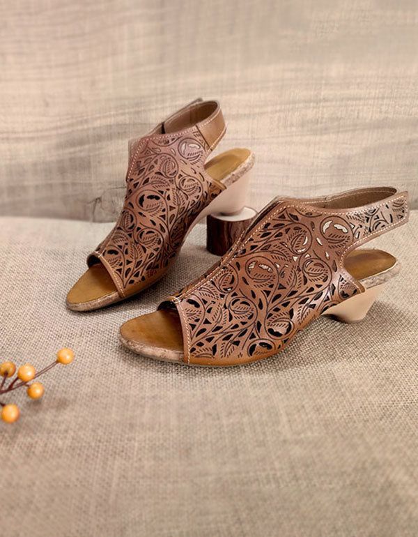 Summer Camel Retro Ethnic Shoes Talons Pointus 36-42