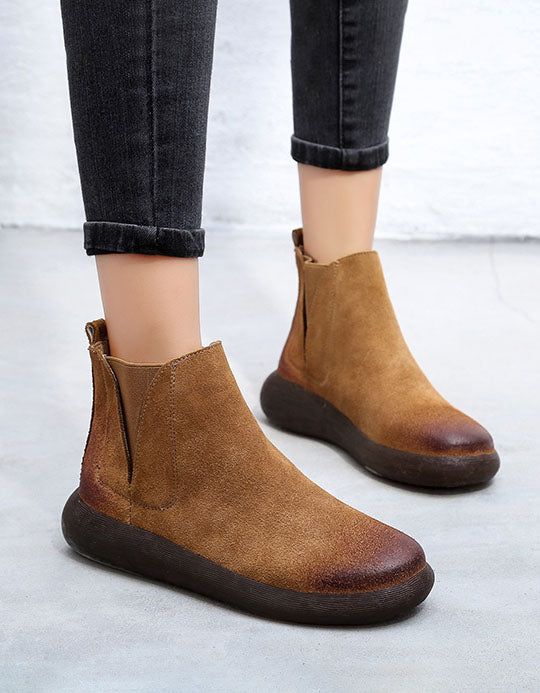 Bottes Décontractées En Daim Grande Taille Pour Femmes 35-43