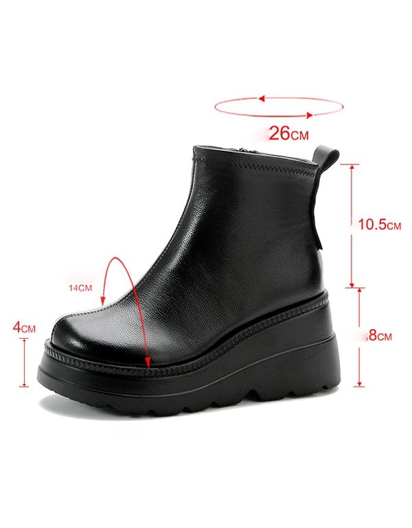 Bottes Rétro Compensées D'automne Imperméables Et Antidérapantes