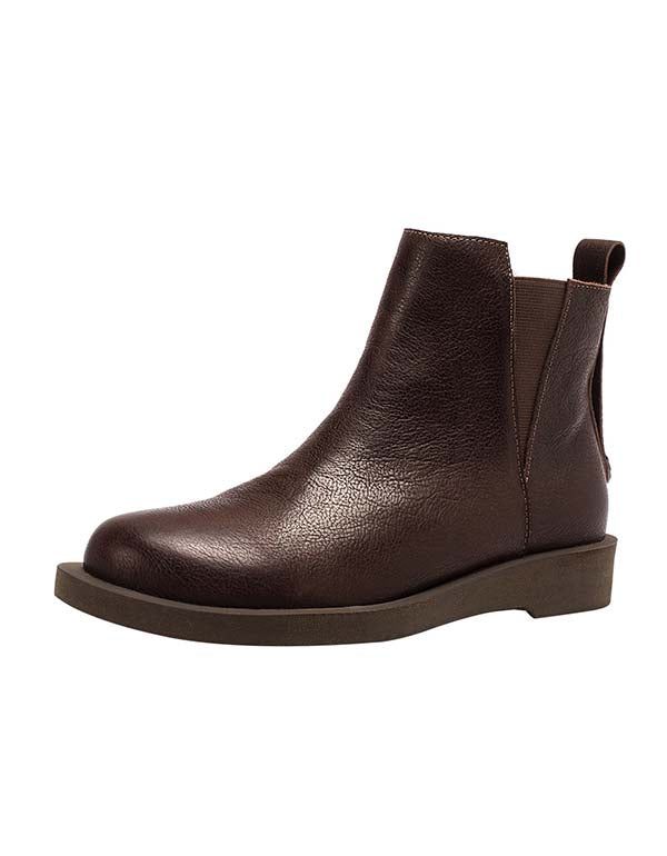 Bottines Chelsea Rétro En Cuir Faites À La Main D'hiver Et D'automne