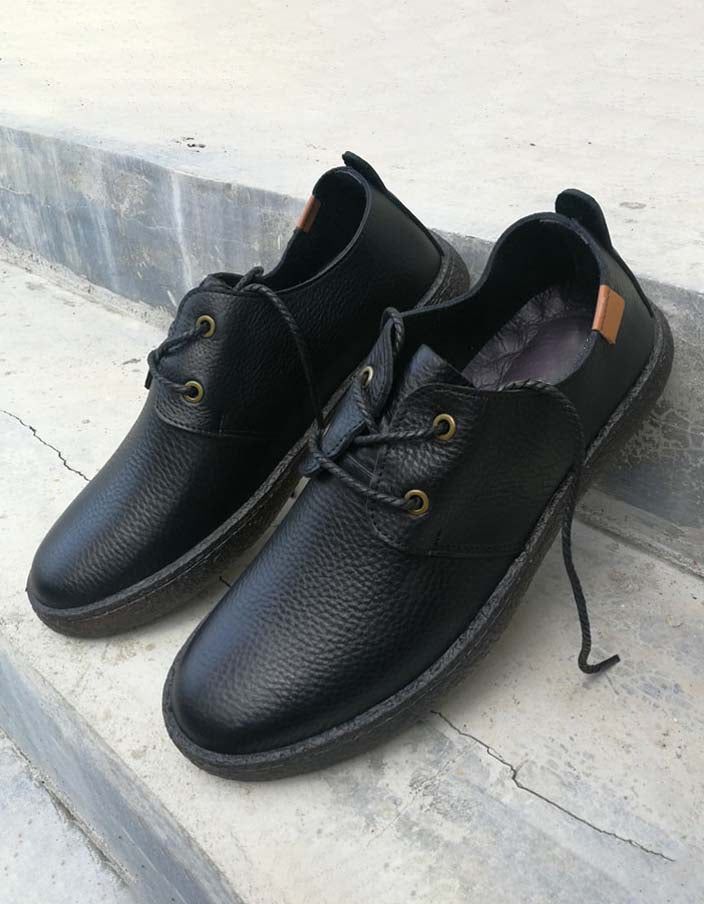 Chaussures Pour Hommes Rétro Faites À La Main En Cuir Véritable