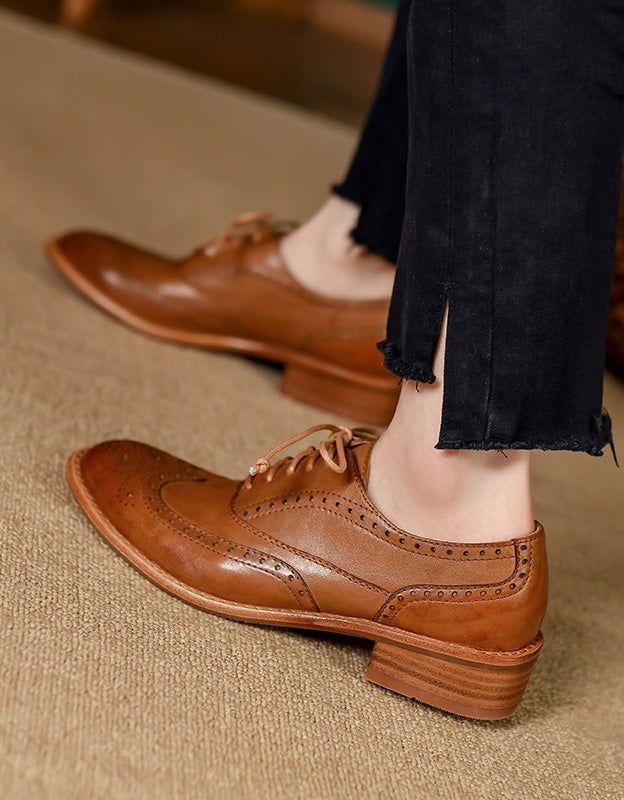 Chaussures Oxford De Style Britannique En Cuir 100 % Faites À La Main