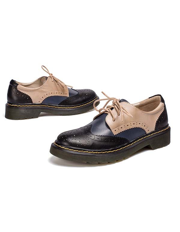 Chaussures Oxford Vintage En Cuir Véritable Pour Femme 2022