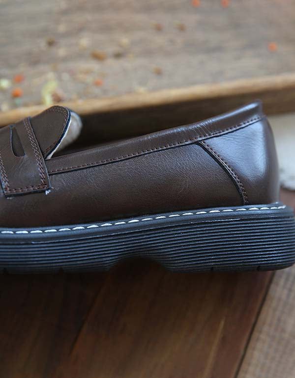 Mocassins Confortables À Carreaux Larges Sur Le Devant